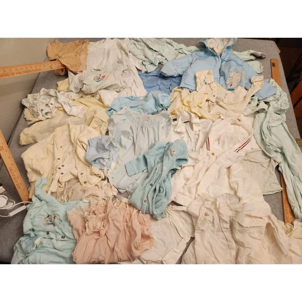 Vtg Kids Clothes Carter's Buster Lot 25 Pcs Sleeper Romper Girl Boys Flawed 50's